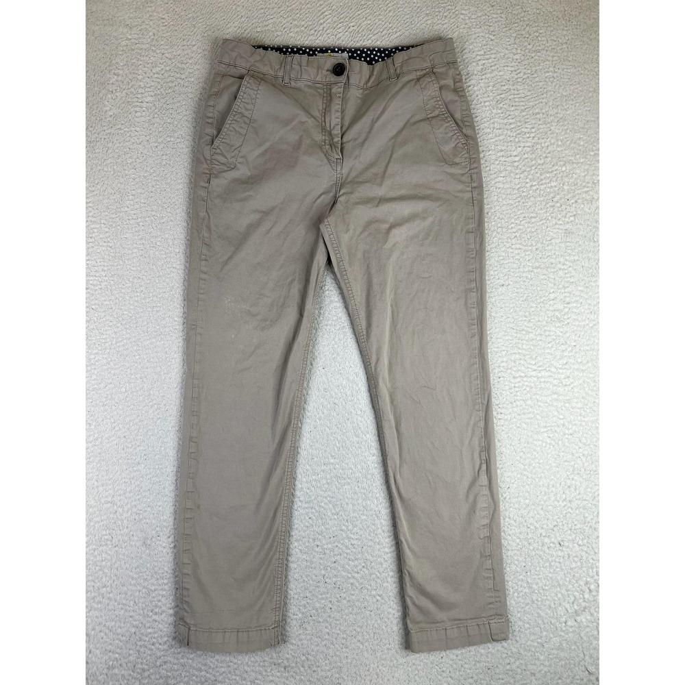 Boden‎ Womens Beige Twill Ankle Chino Pants Straight Leg Stretch Size 8 T0321